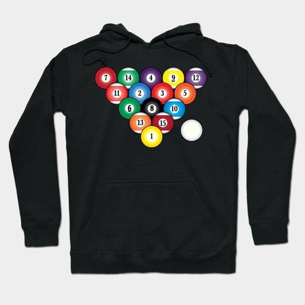 Pool Billiard Balls Triangle Hoodie by PenguinCornerStore